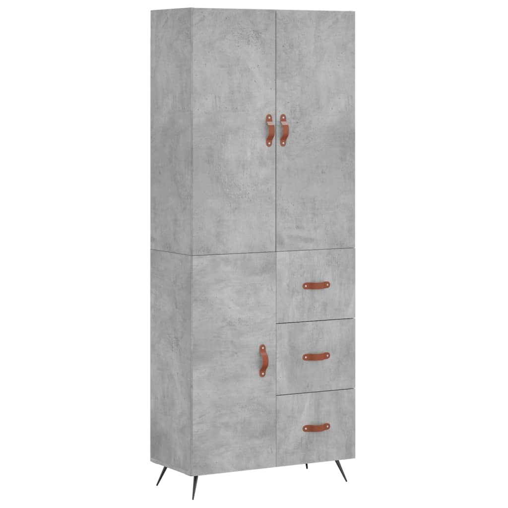 Credenza Grigio Cemento 69,5x34x180 cm in Legno Multistrato 3195879