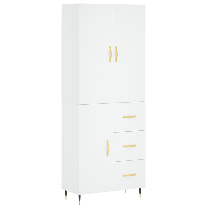 Credenza cassettiera mobile contenitore organizer cucina soggiorno salotto alto 695 x 34 x 180 cm legno ingegnerizzato bianco 02_0032667