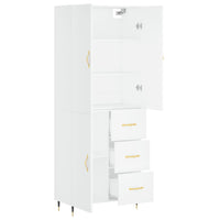 Credenza cassettiera mobile contenitore organizer cucina soggiorno salotto alto 695 x 34 x 180 cm legno ingegnerizzato bianco 02_0032667