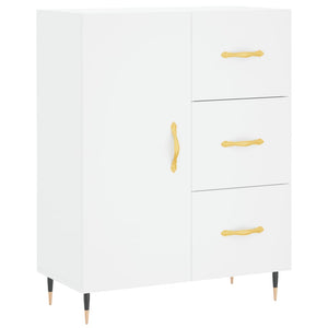 Credenza cassettiera mobile contenitore organizer cucina soggiorno salotto alto 695 x 34 x 180 cm legno ingegnerizzato bianco 02_0032667