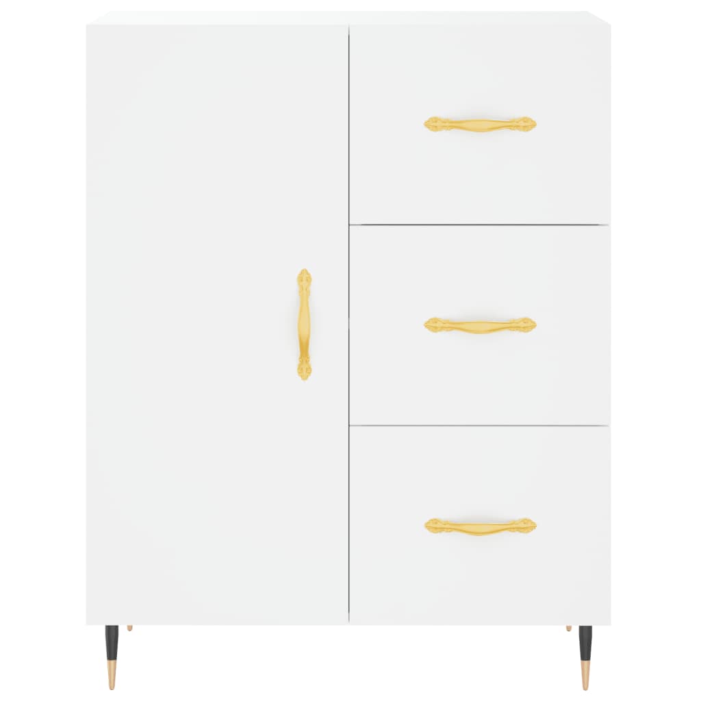 Credenza cassettiera mobile contenitore organizer cucina soggiorno salotto alto 695 x 34 x 180 cm legno ingegnerizzato bianco 02_0032667