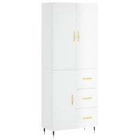 Credenza Bianco Lucido 69,5x34x180 cm in Legno Multistrato 3195885