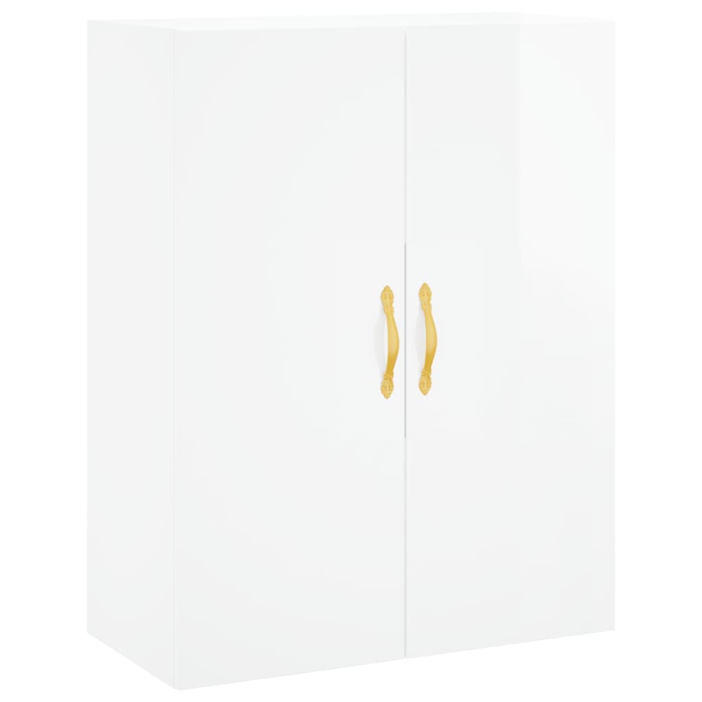 Credenza Bianco Lucido 69,5x34x180 cm in Legno Multistrato 3195885