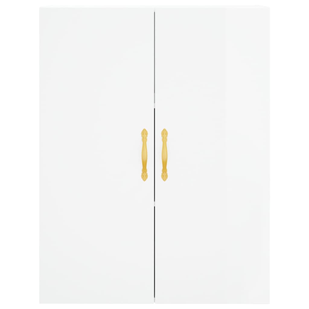 Credenza Bianco Lucido 69,5x34x180 cm in Legno Multistrato 3195885