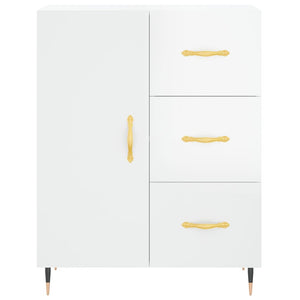 Credenza Bianco Lucido 69,5x34x180 cm in Legno Multistrato 3195885