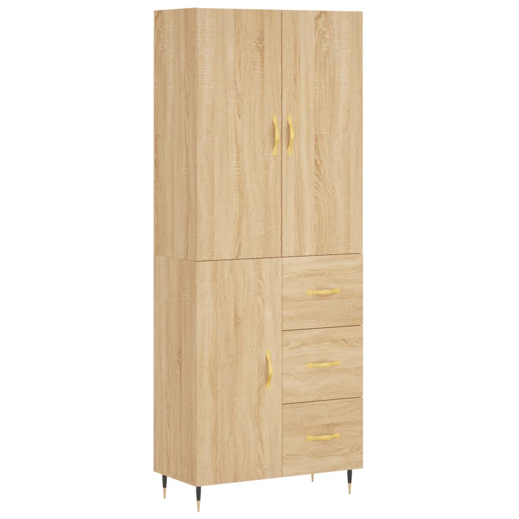 Credenza Rovere Sonoma 69,5x34x180 cm in Legno Multistrato 3195886
