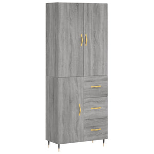 Credenza Grigio Sonoma 69,5x34x180 cm in Legno Multistrato 3195889