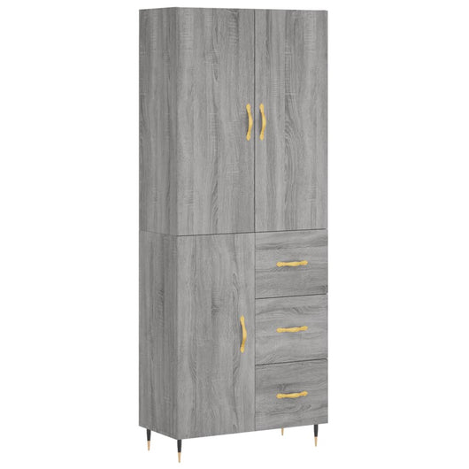 Credenza Grigio Sonoma 69,5x34x180 cm in Legno Multistrato 3195889