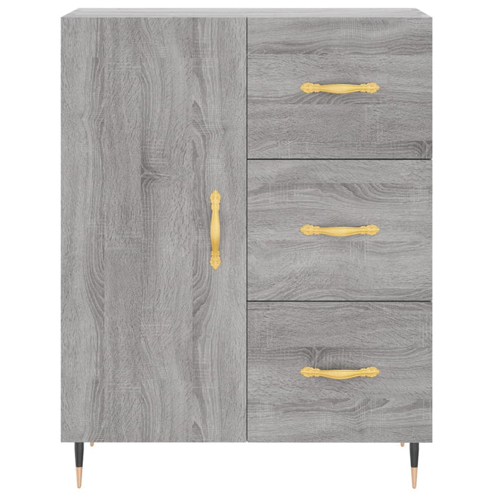 Credenza Grigio Sonoma 69,5x34x180 cm in Legno Multistrato 3195889