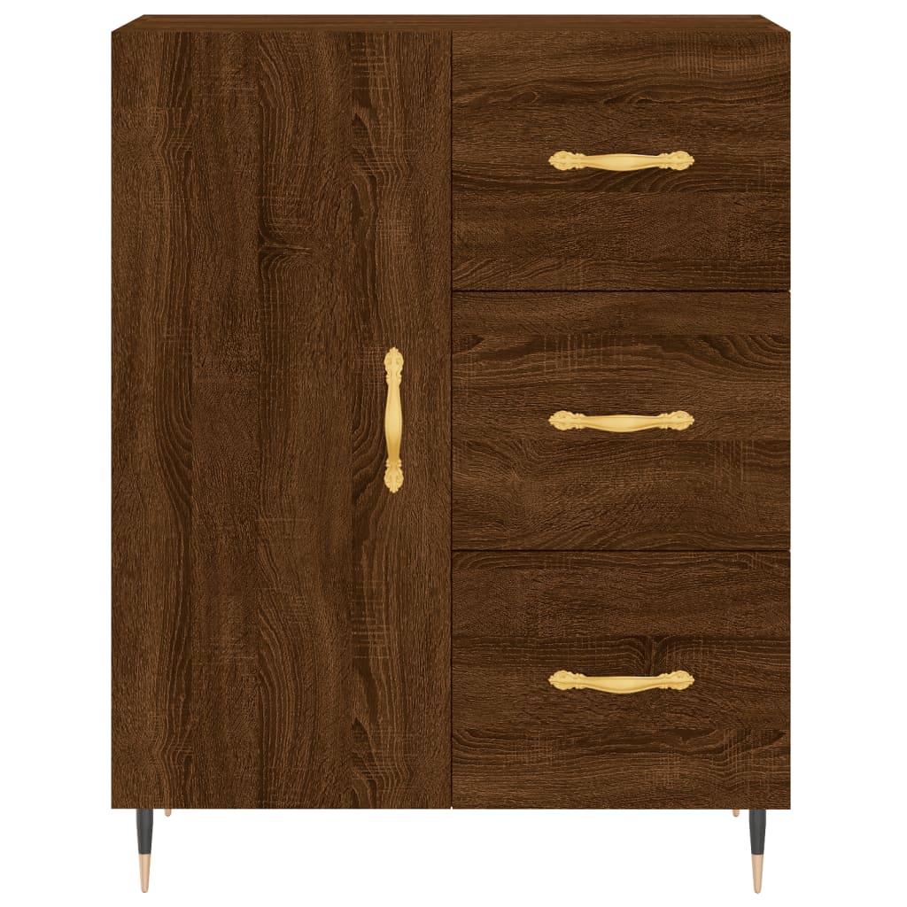 Credenza Rovere Marrone 69,5x34x180 cm in Legno Multistrato 3195890
