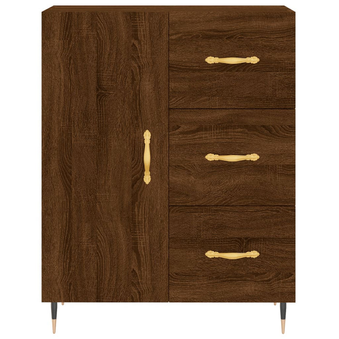 Credenza Rovere Marrone 69,5x34x180 cm in Legno Multistrato 3195890
