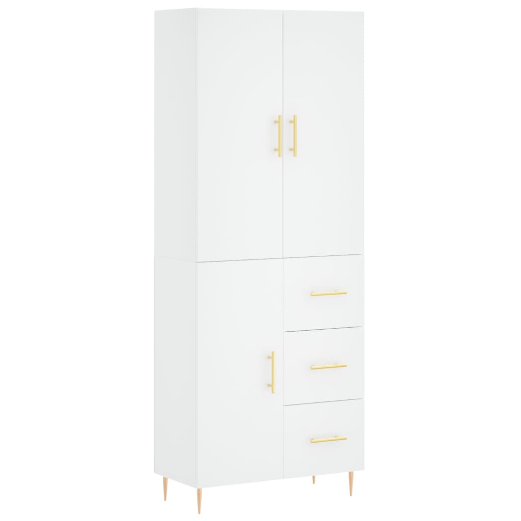 Credenza Bianca 69,5x34x180 cm in Legno Multistrato 3195891