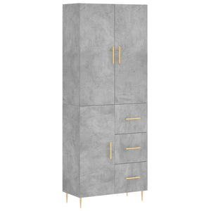 Credenza Grigio Cemento 69,5x34x180 cm in Legno Multistrato 3195895