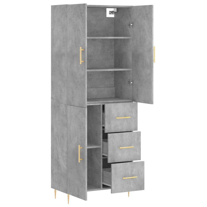 Credenza Grigio Cemento 69,5x34x180 cm in Legno Multistrato 3195895