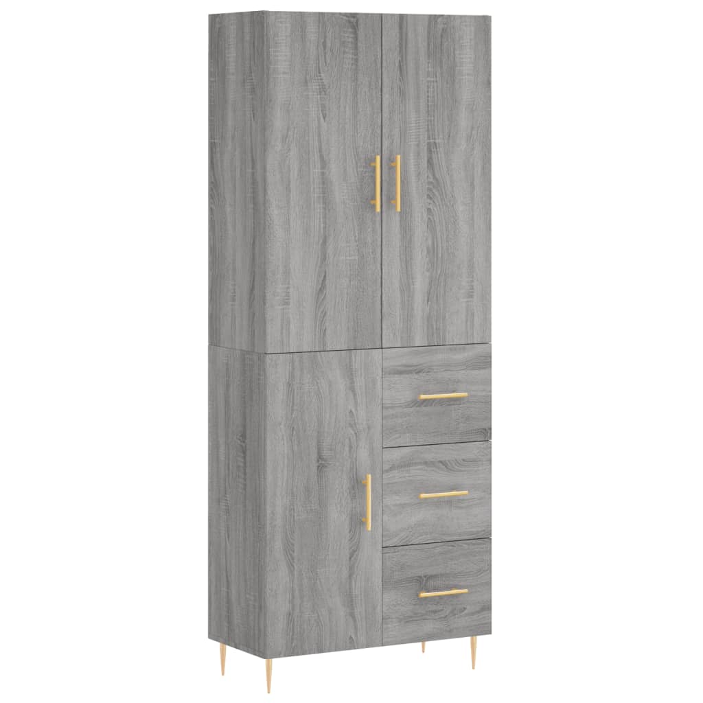 Credenza Grigio Sonoma 69,5x34x180 cm in Legno Multistratocod mxl 77833