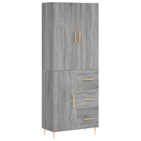 Credenza Grigio Sonoma 69,5x34x180 cm in Legno Multistratocod mxl 77833