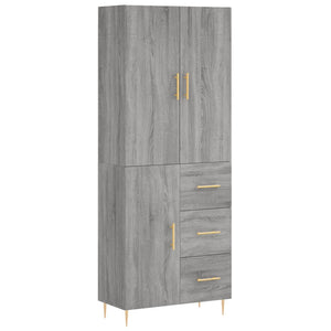 Credenza Grigio Sonoma 69,5x34x180 cm in Legno Multistratocod mxl 77833