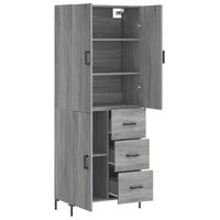 Credenza cassettiera mobile contenitore organizer cucina soggiorno salotto alto sonoma 695 x 34 x 180 cm legno ingegnerizzato grigio 02_0035572