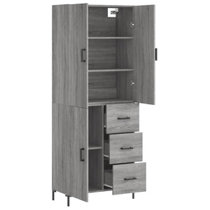 Credenza cassettiera mobile contenitore organizer cucina soggiorno salotto alto sonoma 695 x 34 x 180 cm legno ingegnerizzato grigio 02_0035572