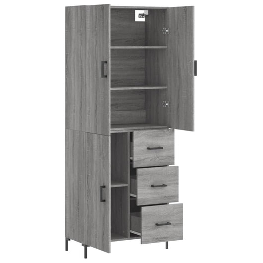 Credenza cassettiera mobile contenitore organizer cucina soggiorno salotto alto sonoma 695 x 34 x 180 cm legno ingegnerizzato grigio 02_0035572