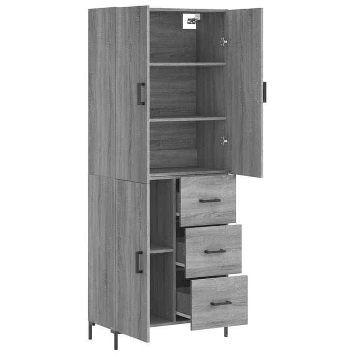 Credenza cassettiera mobile contenitore organizer cucina soggiorno salotto alto sonoma 695 x 34 x 180 cm legno ingegnerizzato grigio 02_0035572