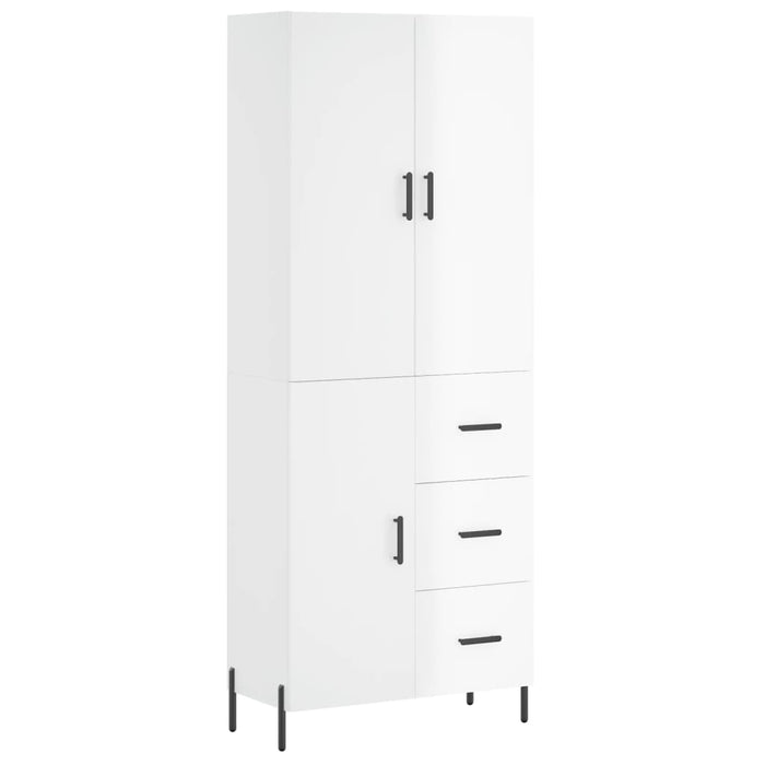 Credenza Bianco Lucido 69,5x34x180 cm in Legno Multistrato 3195909