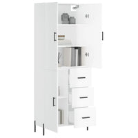 Credenza Bianco Lucido 69,5x34x180 cm in Legno Multistrato 3195909