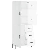 Credenza Bianco Lucido 69,5x34x180 cm in Legno Multistrato 3195909