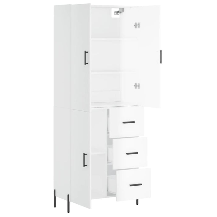 Credenza Bianco Lucido 69,5x34x180 cm in Legno Multistrato 3195909