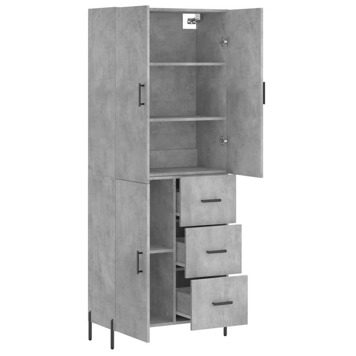 Credenza Grigio Cemento 69,5x34x180 cm in Legno Multistrato 3195911