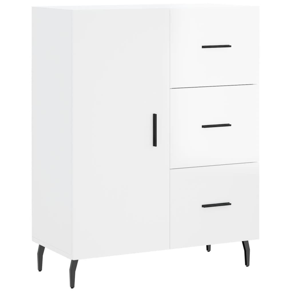 Credenza Bianco Lucido 69,5x34x180 cm in Legno Multistrato 3195917