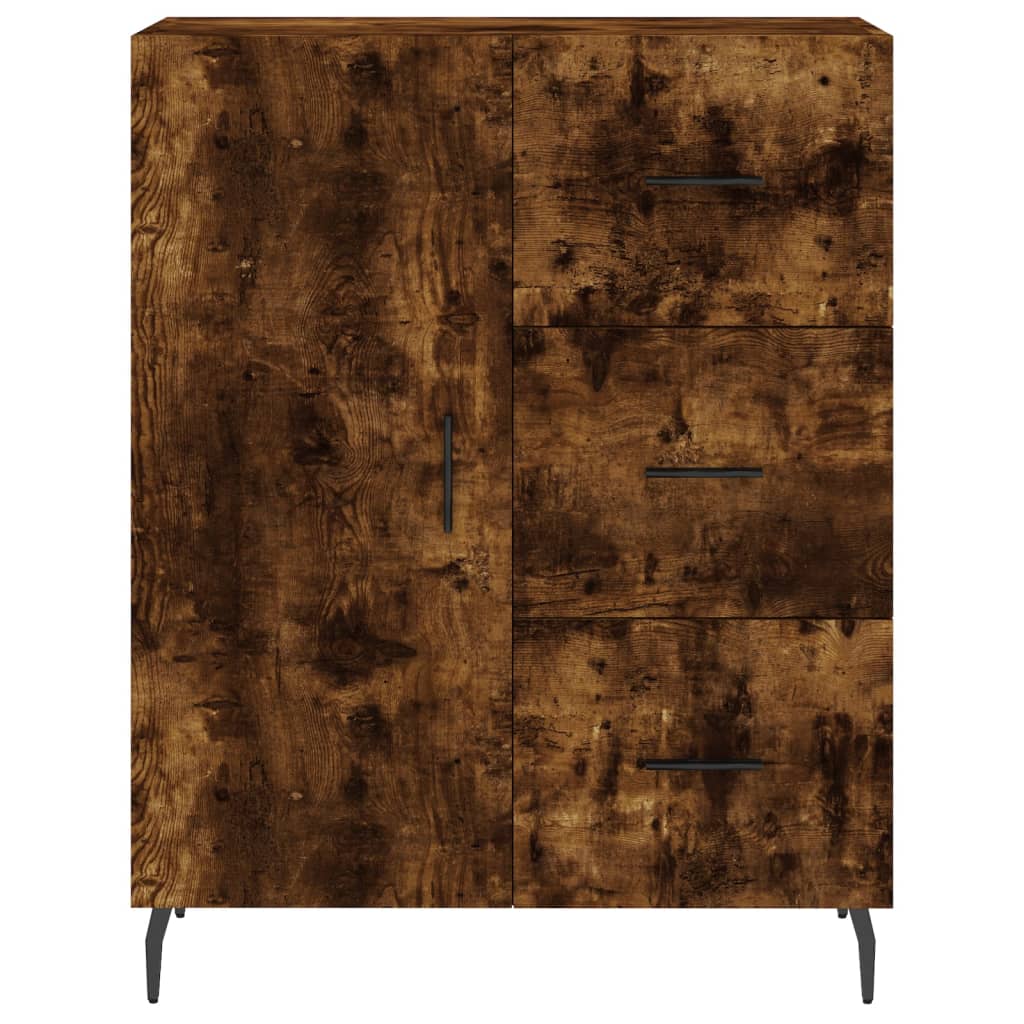 Credenza cassettiera mobile contenitore organizer cucina soggiorno salotto alto 695 x 34 x 180 cm legno ingegnerizzato marrone 02_0033445