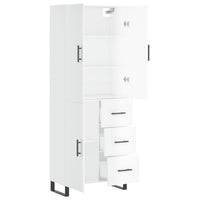 Credenza Bianco Lucido 69,5x34x180 cm in Legno Multistrato 3195925