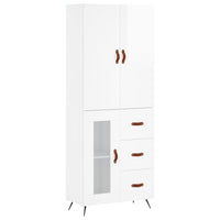 Credenza Bianco Lucido 69,5x34x180 cm in Legno Multistrato 3195933
