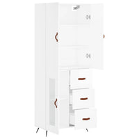 Credenza Bianco Lucido 69,5x34x180 cm in Legno Multistrato 3195933