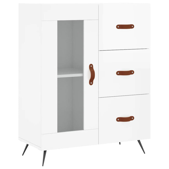 Credenza Bianco Lucido 69,5x34x180 cm in Legno Multistrato 3195933