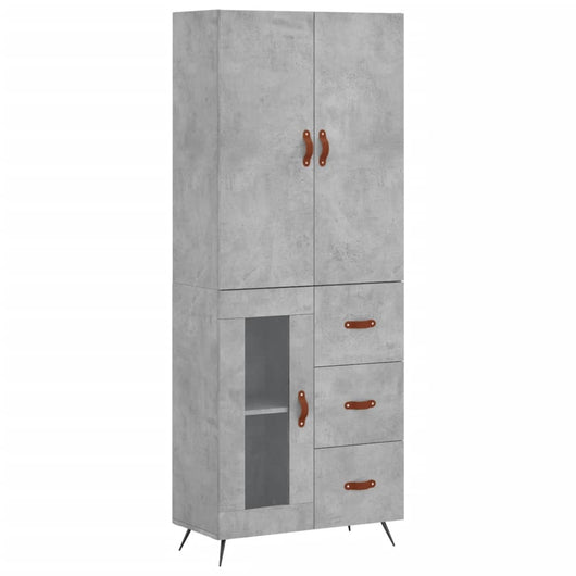 Credenza Grigio Cemento 69,5x34x180 cm in Legno Multistratocod mxl 125787