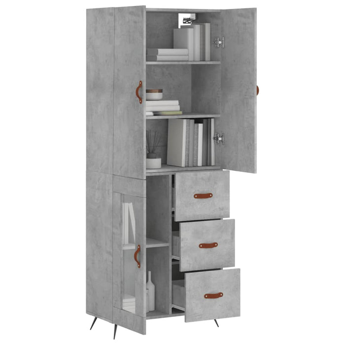 Credenza Grigio Cemento 69,5x34x180 cm in Legno Multistrato 3195935