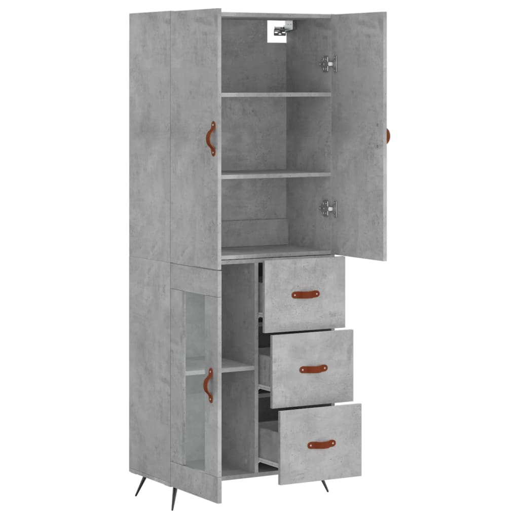 Credenza Grigio Cemento 69,5x34x180 cm in Legno Multistrato 3195935
