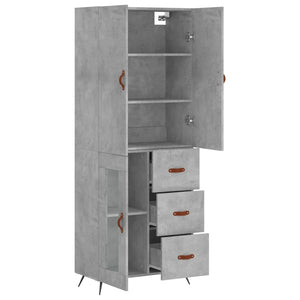 Credenza Grigio Cemento 69,5x34x180 cm in Legno Multistrato 3195935