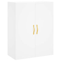 Credenza-Buffet-Armadio da cucina Bianca 69,5x34x180 cm in Legno Multistrato 621143