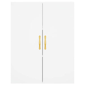 Credenza-Buffet-Armadio da cucina Bianca 69,5x34x180 cm in Legno Multistrato 621143