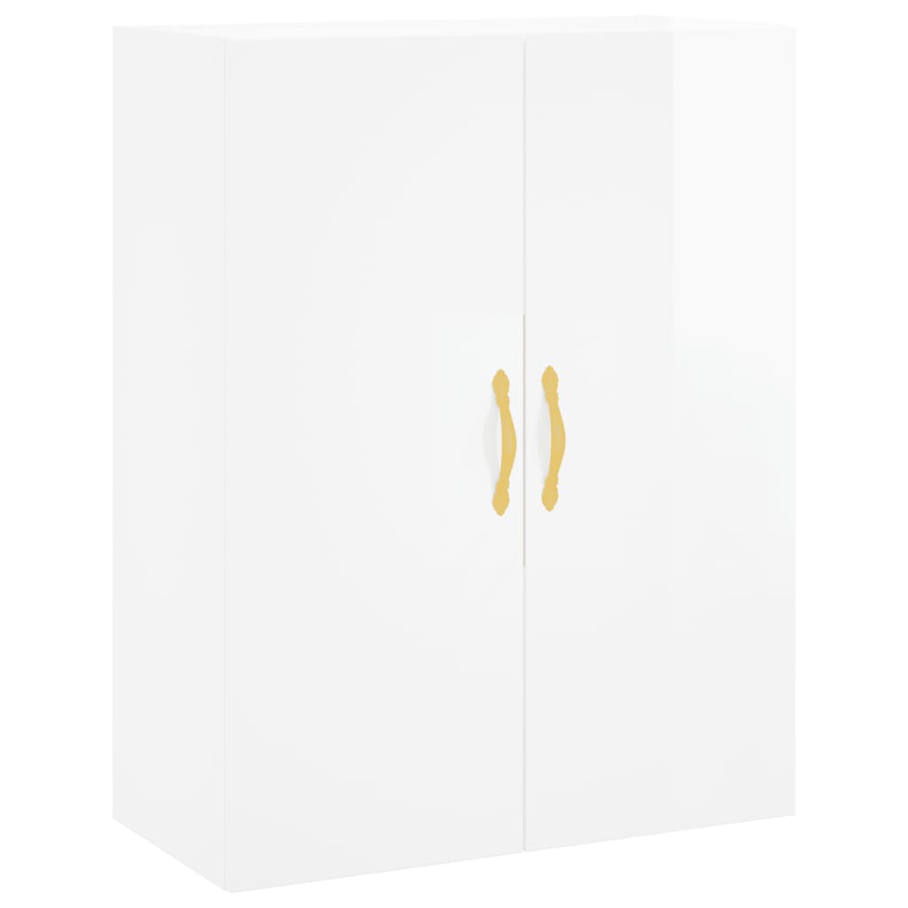 Credenza Bianco Lucido 69,5x34x180 cm in Legno Multistrato 3195941