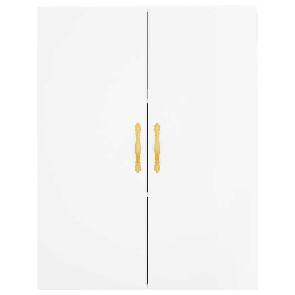 Credenza Bianco Lucido 69,5x34x180 cm in Legno Multistrato 3195941