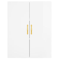 Credenza Bianco Lucido 69,5x34x180 cm in Legno Multistrato 3195941
