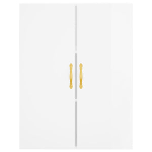 Credenza Bianco Lucido 69,5x34x180 cm in Legno Multistrato 3195941