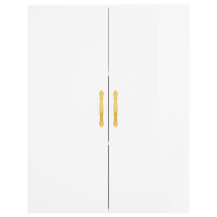 Credenza Bianco Lucido 69,5x34x180 cm in Legno Multistrato 3195941