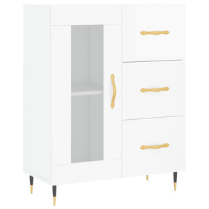 Credenza Bianco Lucido 69,5x34x180 cm in Legno Multistrato 3195941