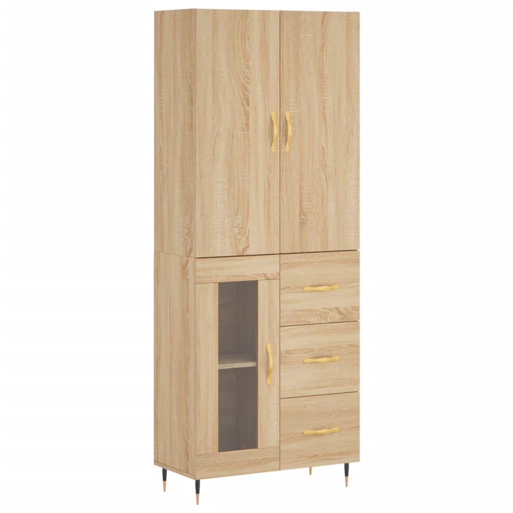 Credenza Rovere Sonoma 69,5x34x180 cm in Legno Multistrato 3195942