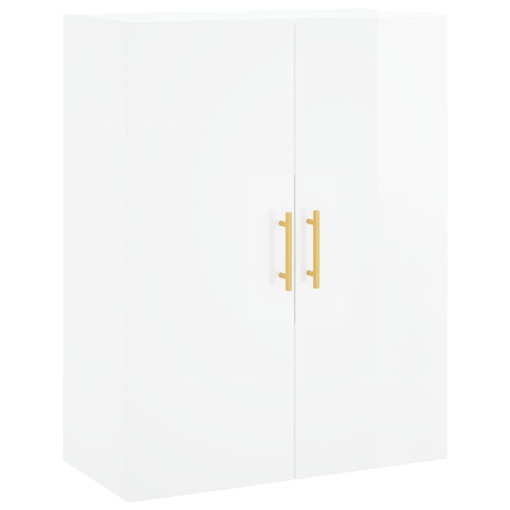 Credenza Bianco Lucido 69,5x34x180 cm in Legno Multistrato 3195949